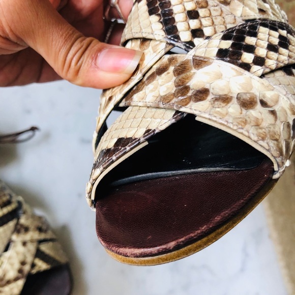 Vintage Hiroko Koshino Python Ankle-Wrap Sandals - Picture 7 of 8